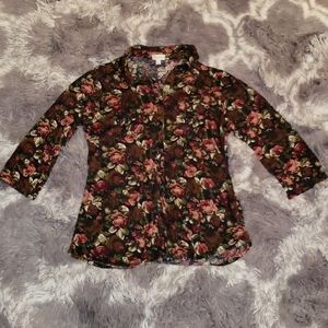 Soft Button Down Floral Shirt